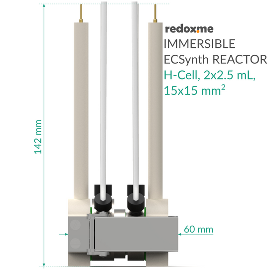 IMMERSIBLE ELECTROSYNTHESIS REACTOR, H-CELL, 2X1.5 ML, 15X15 MM2