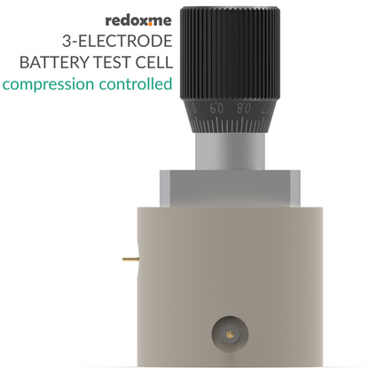 THREE ELECTRODE BATTERY TEST CELL – COMPRESSION CONTROLLED