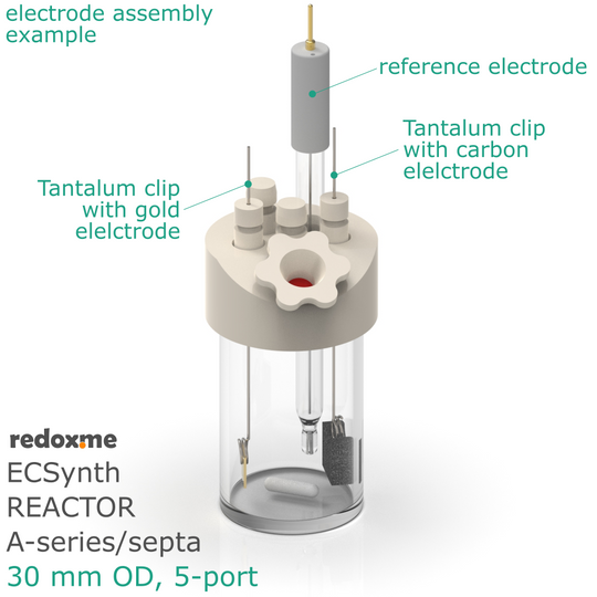 ELECTROSYNTHESIS REACTOR A-SERIES/SEPTA, 30 MM OD, 5-PORT