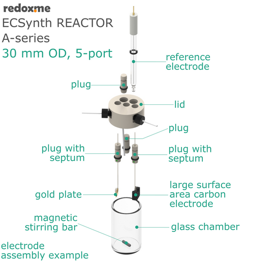 ELECTROSYNTHESIS REACTOR A-SERIES, 30 MM OD, 5-PORT