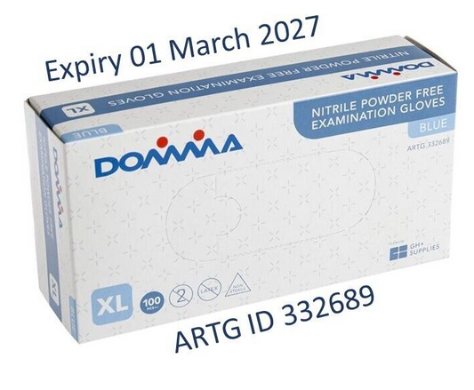 Domma - Nitrile Glove Blue X-Large Pack of 100