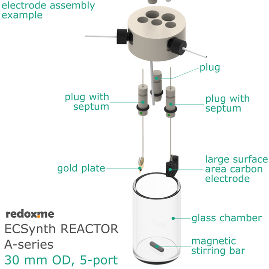 ELECTROSYNTHESIS REACTOR A-SERIES, 30 MM OD, 5-PORT