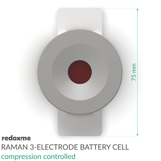 RAMAN THREE-ELECTRODE BATTERY CELL – COMPRESSION CONTROLLED