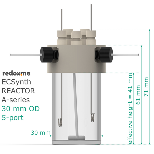 ELECTROSYNTHESIS REACTOR A-SERIES, 30 MM OD, 5-PORT