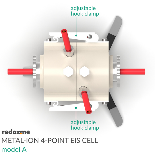 METAL-ION 4-POINT ELECTROCHEMICAL IMPEDANCE SPECTROSCOPY CELL, MODEL A