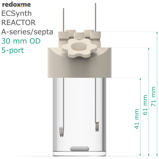 ELECTROSYNTHESIS REACTOR A-SERIES/SEPTA, 30 MM OD, 5-PORT