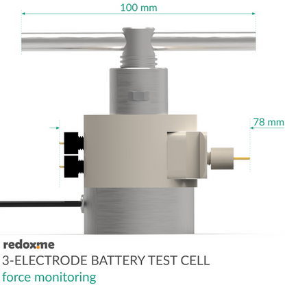 THREE ELECTRODE BATTERY TEST CELL – FORCE MONITORING