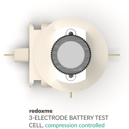 THREE ELECTRODE BATTERY TEST CELL – COMPRESSION CONTROLLED