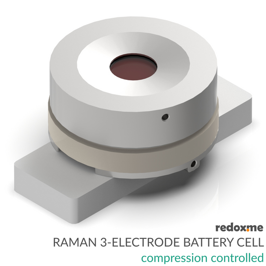 RAMAN THREE-ELECTRODE BATTERY CELL – COMPRESSION CONTROLLED