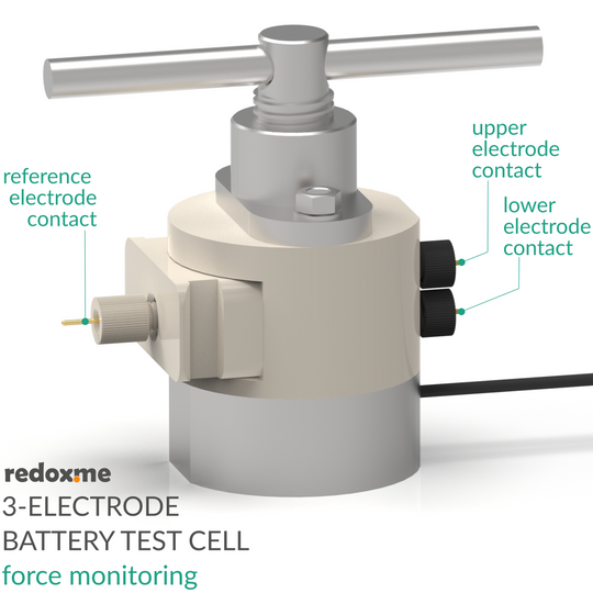 THREE ELECTRODE BATTERY TEST CELL – FORCE MONITORING