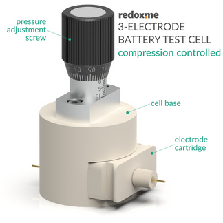 THREE ELECTRODE BATTERY TEST CELL – COMPRESSION CONTROLLED – Celsa