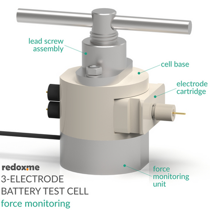 THREE ELECTRODE BATTERY TEST CELL – FORCE MONITORING