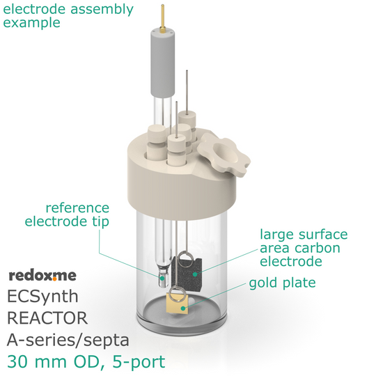 ELECTROSYNTHESIS REACTOR A-SERIES/SEPTA, 30 MM OD, 5-PORT