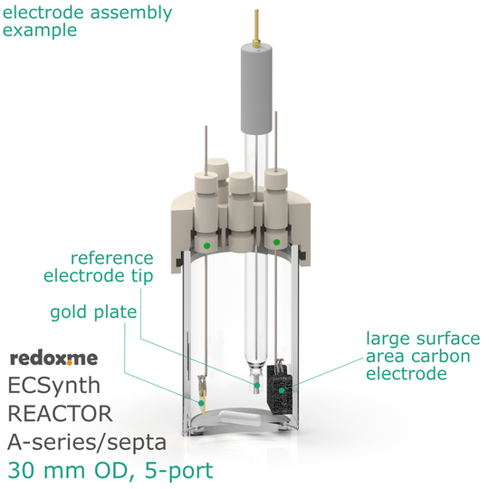 ELECTROSYNTHESIS REACTOR A-SERIES/SEPTA, 30 MM OD, 5-PORT