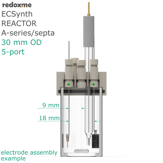 ELECTROSYNTHESIS REACTOR A-SERIES/SEPTA, 30 MM OD, 5-PORT