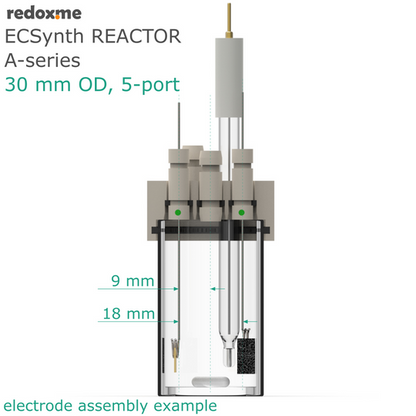 ELECTROSYNTHESIS REACTOR A-SERIES, 30 MM OD, 5-PORT