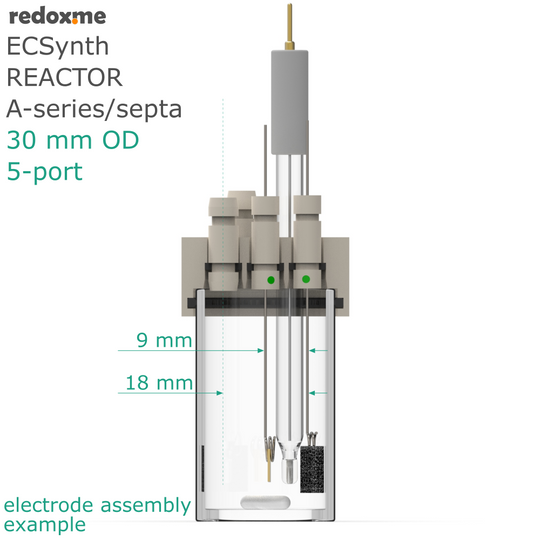 ELECTROSYNTHESIS REACTOR A-SERIES/SEPTA, 30 MM OD, 5-PORT