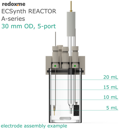 ELECTROSYNTHESIS REACTOR A-SERIES, 30 MM OD, 5-PORT