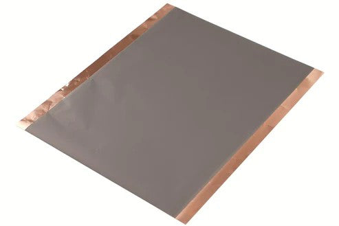 Hydrophobic Li-Ion Battery Anode -Graphite Double-Side Coated on Copper Foil (241mm L x 200mm W x 90um Thick), 5 sheets/bag, bc-cf-241-ds-h