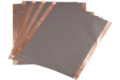 Hydrophobic Li-Ion Battery Anode -Graphite Double-Side Coated on Copper Foil (241mm L x 200mm W x 90um Thick), 5 sheets/bag, bc-cf-241-ds-h