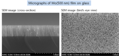 500nm-thick Mo-coated Sodalime Glass, 100 mm(L) x 100 mm(W) x 1.1 mm thk