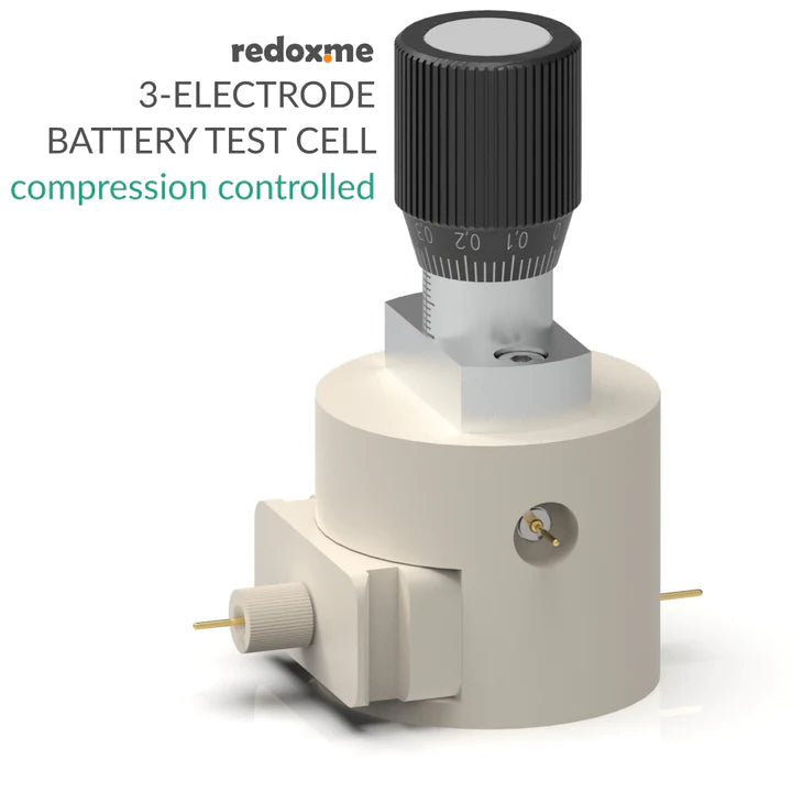 THREE ELECTRODE BATTERY TEST CELL – COMPRESSION CONTROLLED